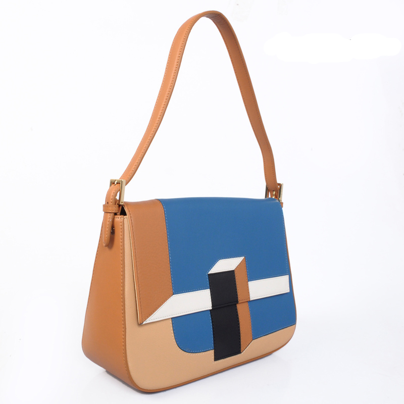 Fendi '2Jours Elite' leather mixed color handbags