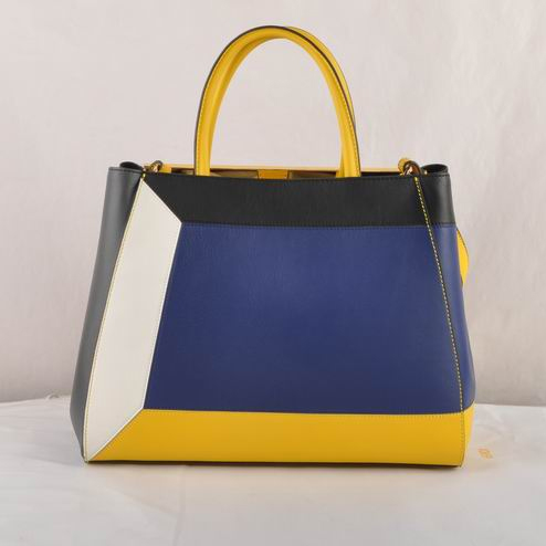 Fendi '2Jours Block' leather mixed colors handbags