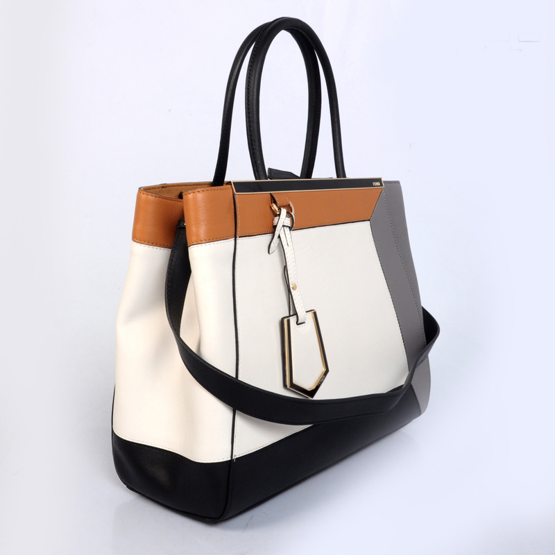 Fendi '2Jours Block' leather mixed colors handbags