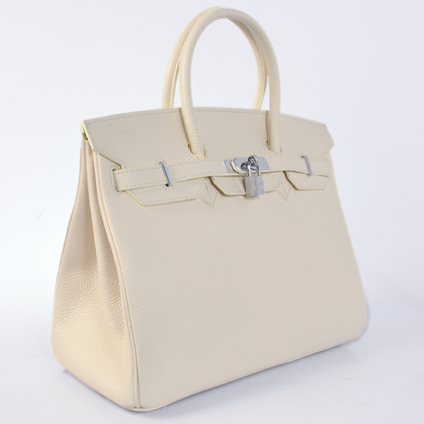 Hermes Birkin 35CM clemence leather in Beige with Silver hardware