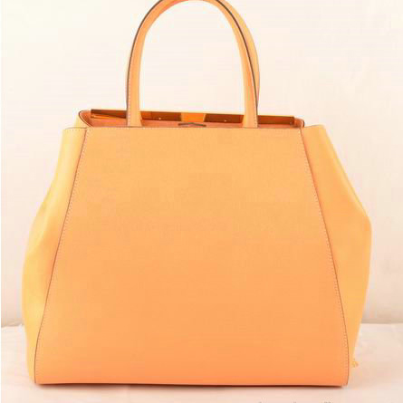 Fendi 2Jours Saffiiano&Ferrari Leather Tote Bag F2552L Light Orange