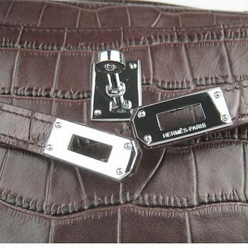 Hermes Kelly 22CM Coffee Crocodile