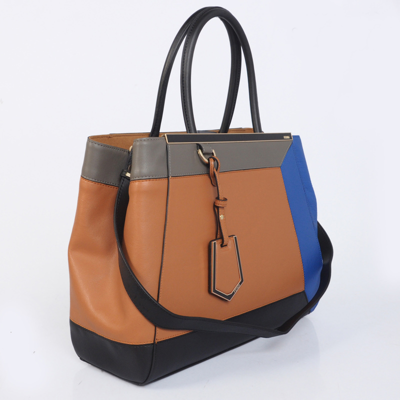 Fendi '2Jours Block' leather mixed colors handbags
