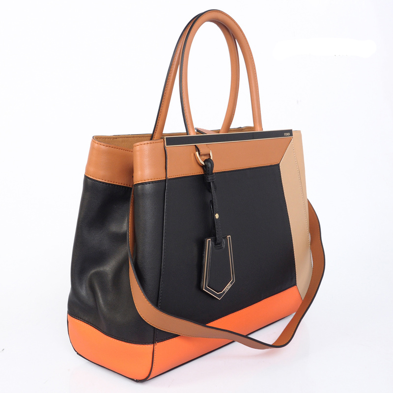 Fendi '2Jours Block' leather mixed colors handbags