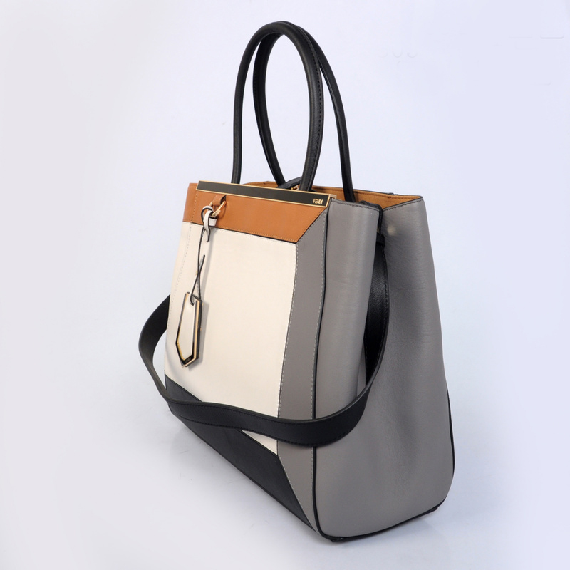 Fendi '2Jours Block' leather mixed colors handbags