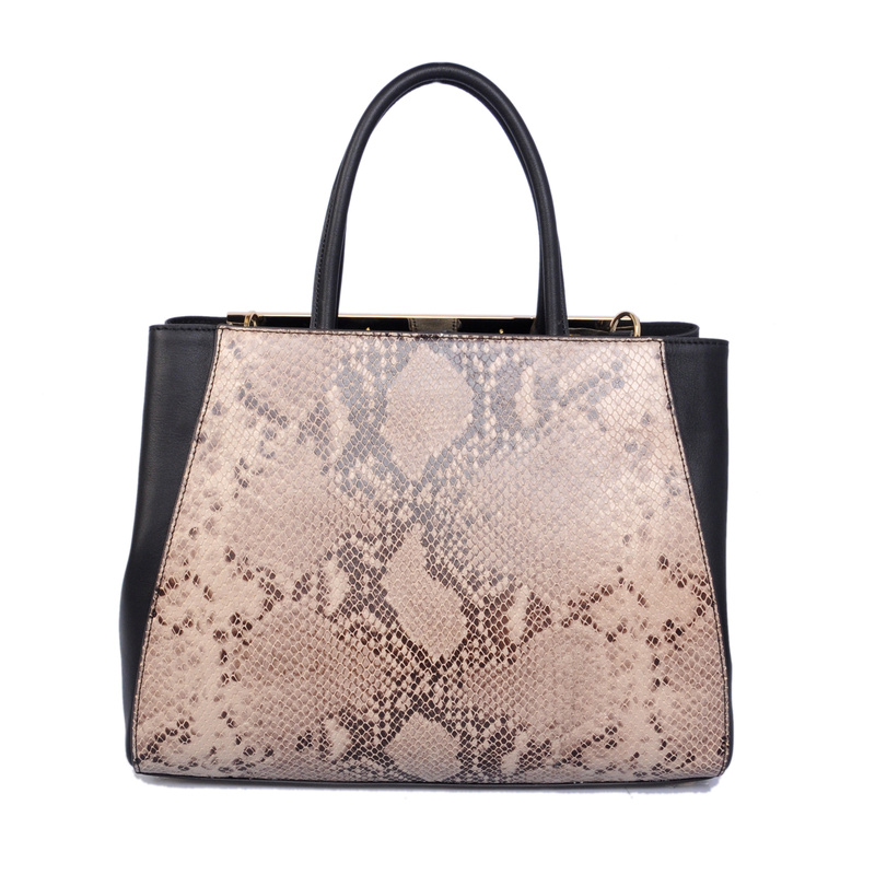 Fendi '2Jours' Snake stripes Leather shoulder and tote bag
