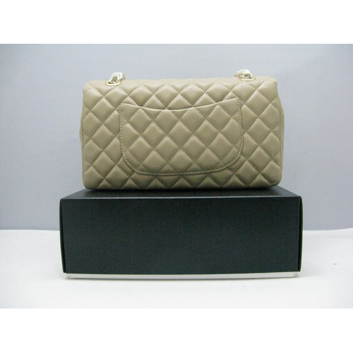 Chanel lambskin leather Apricot Flap bag with Gold chain