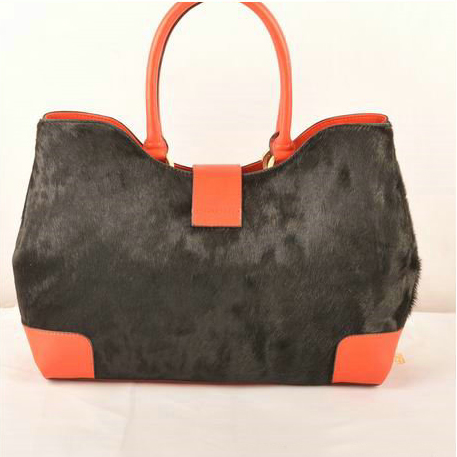 Fendi 2jours Horsehair Tote Bag F2546 Black