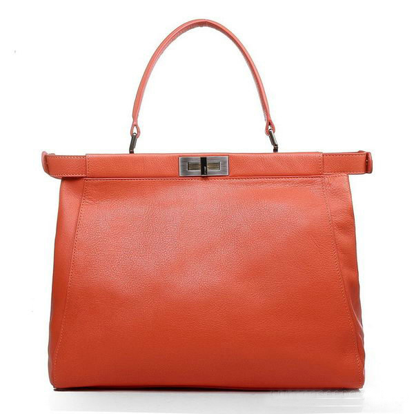 Fendi Peekaboo Bag Orange Calfskin Leather F2292