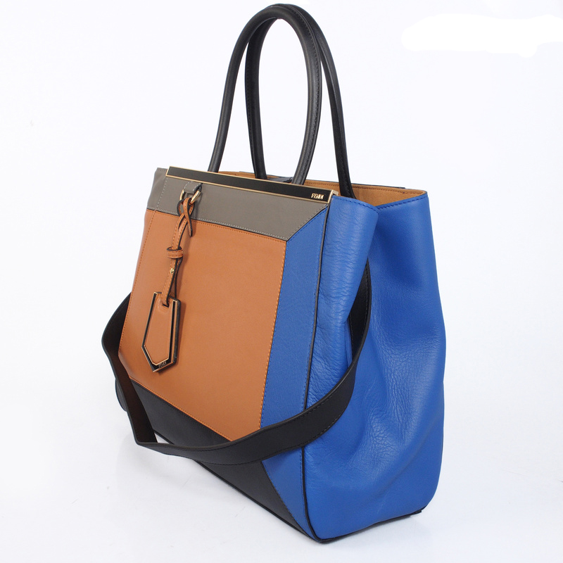 Fendi '2Jours Block' leather mixed colors handbags