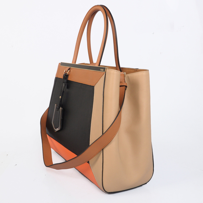 Fendi '2Jours Block' leather mixed colors handbags