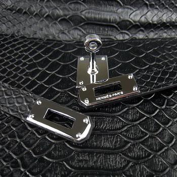 Hermes Kelly 22CM Black Snake Stripe