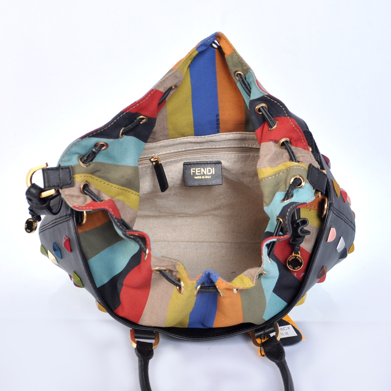 Fendi Borsa Multi-Color Studded Satchel