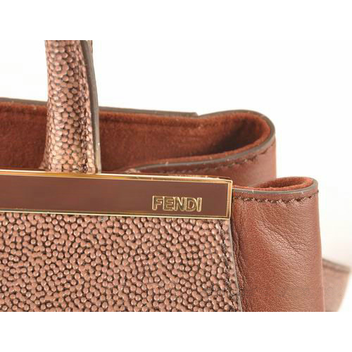 Fendi 2Jours Cannage&Ferrari Leather Tote Bag F2552S Brown