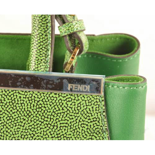 Fendi 2Jours Cannage&Ferrari Leather Tote Bag F2552S Green