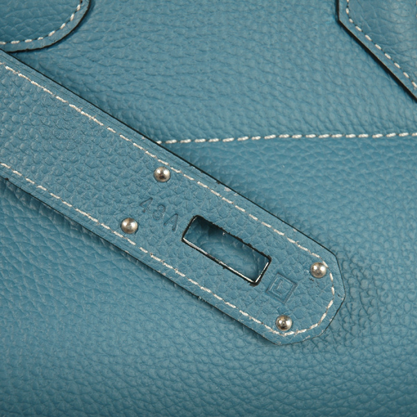 Hermes Birkin togo leather 42CM togo in Medium Blue with Silver hardware