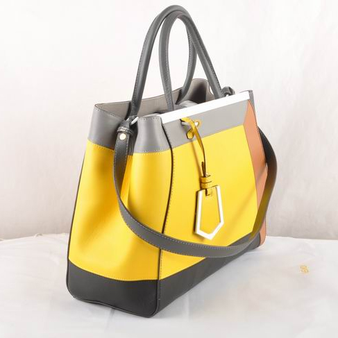 Fendi '2Jours Block' leather mixed colors handbags