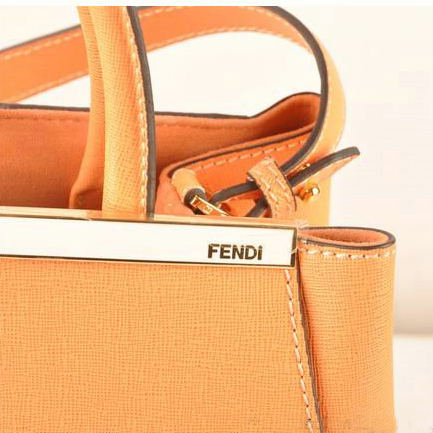 Fendi 2Jours Saffiiano Leather Tote Bag F2552S Light Orange
