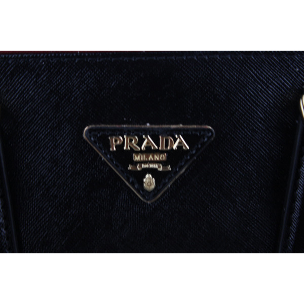 Prada Saffiano Leather Tote Bag 21267 Black&White