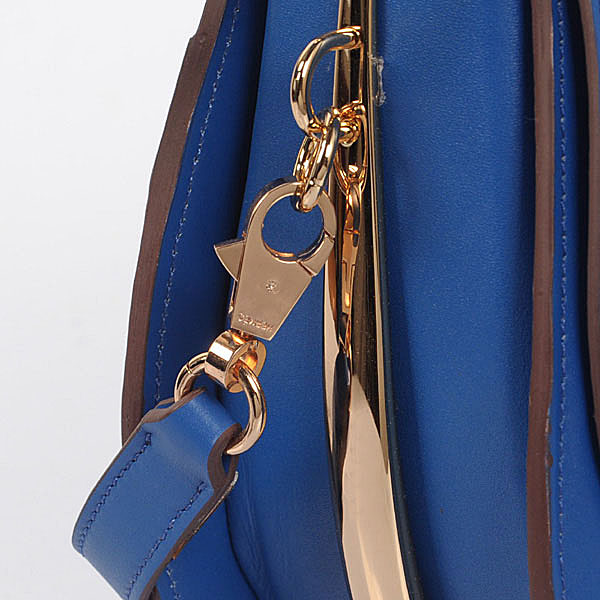 Hermes new 2012 bag Cowskin leather in Blue with Gold hardware