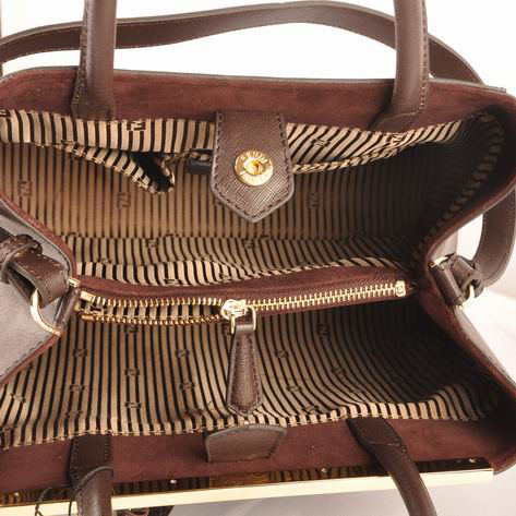 Fendi Fall Winter 2012 2Jours Saffiiano Leather Tote Bag 8BH250S Brown