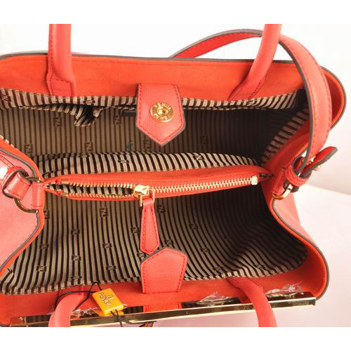 Fendi Fall Winter 2012 2Jours Saffiiano Leather Tote Bag 8BH250S Red
