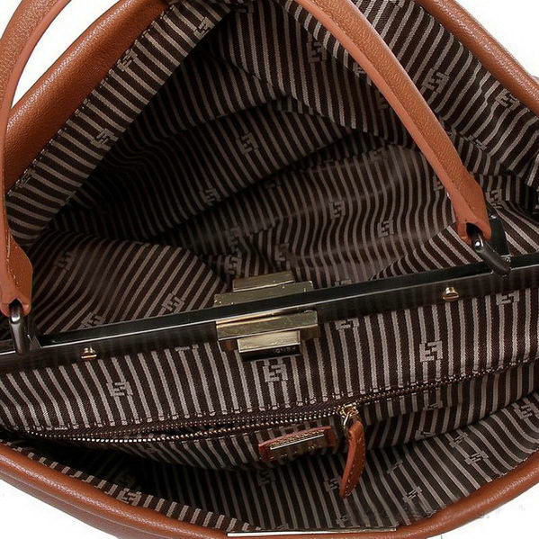 Fendi Peekaboo Bag Brown Calfskin Leather F2292