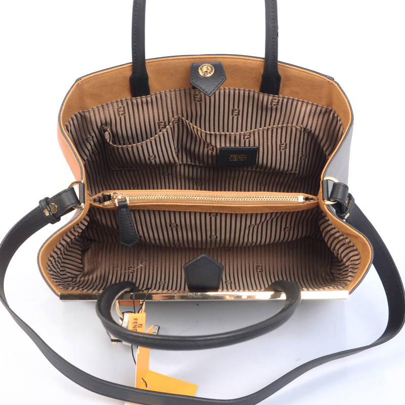 Fendi '2Jours Block' leather mixed colors handbags
