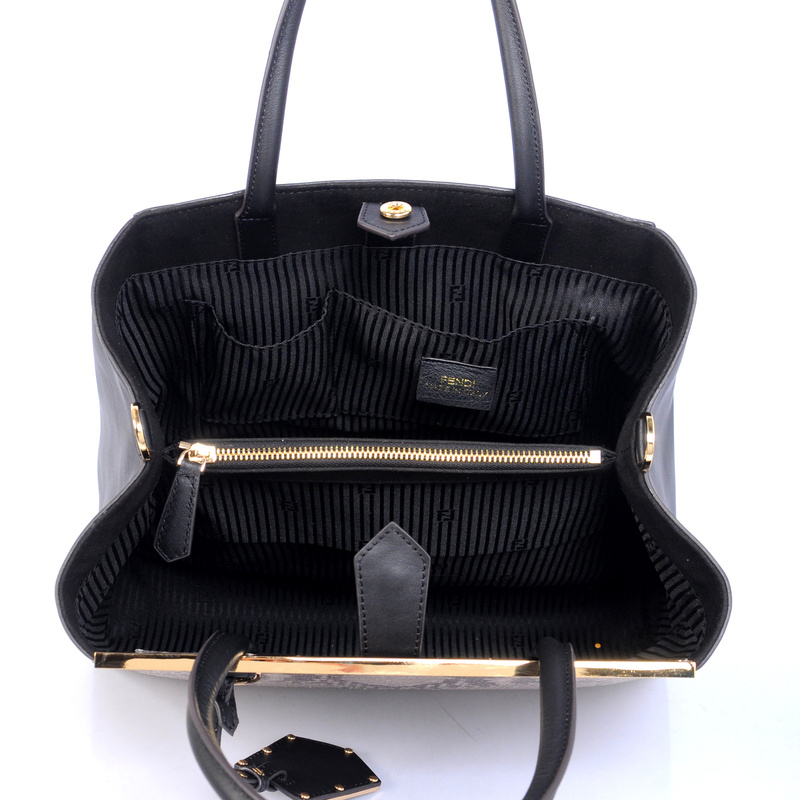 Fendi '2Jours' Snake stripes Leather shoulder and tote bag