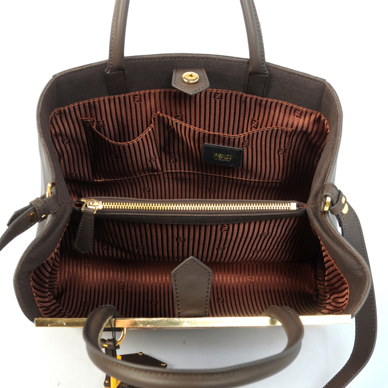 Fendi '2Jours' Snake stripes Leather shoulder and tote bag