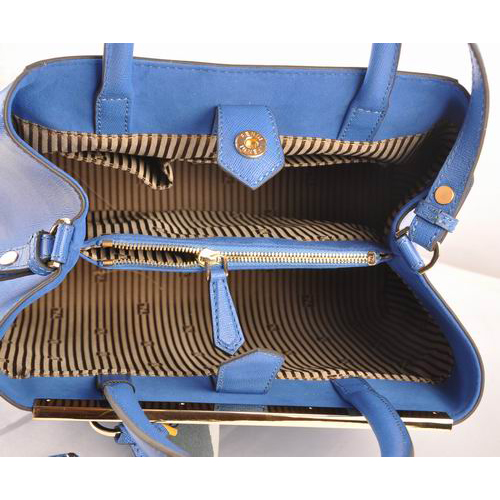 Fendi Fall Winter 2012 2Jours Saffiiano Leather Tote Bag 8BH250S Blue