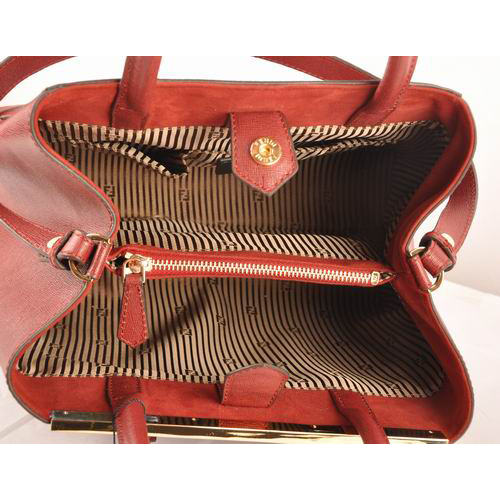Fendi Fall Winter 2012 2Jours Saffiiano Leather Tote Bag 8BH250S Bordeaux