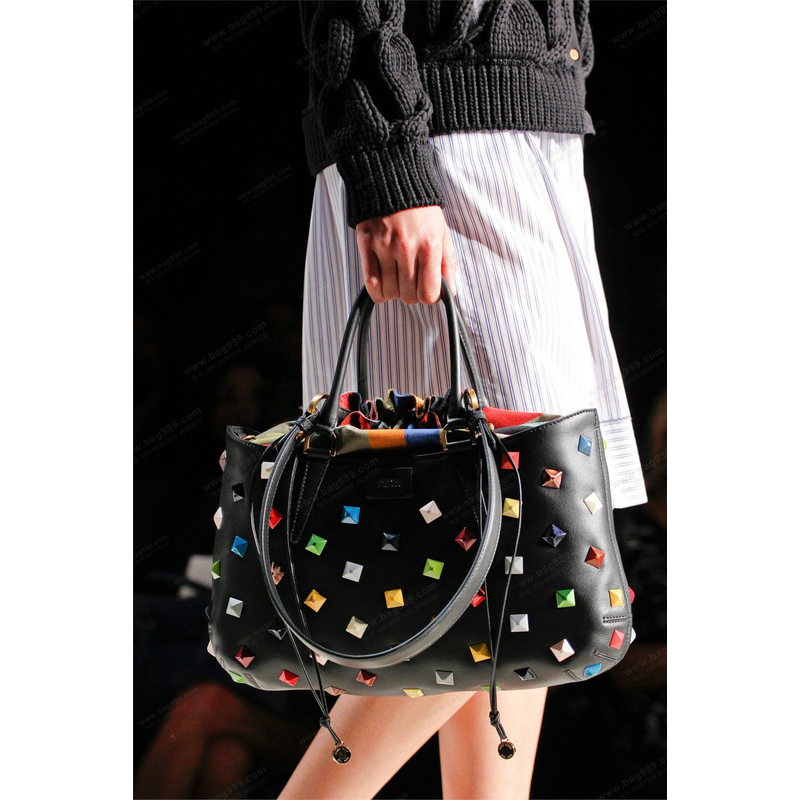 Fendi Borsa Multi-Color Studded Satchel